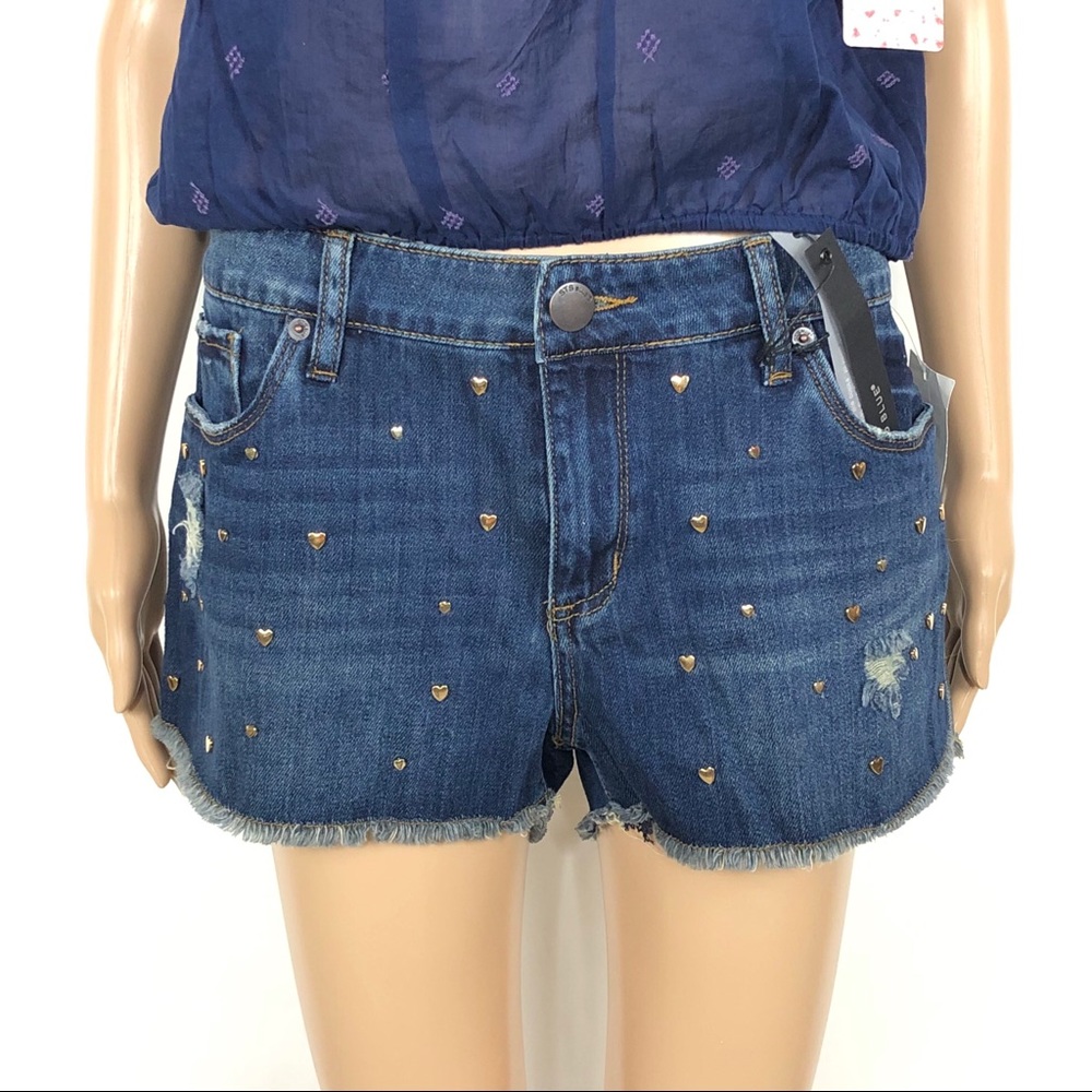 NWT STS Blue Step Hem studded boyfriend shorts